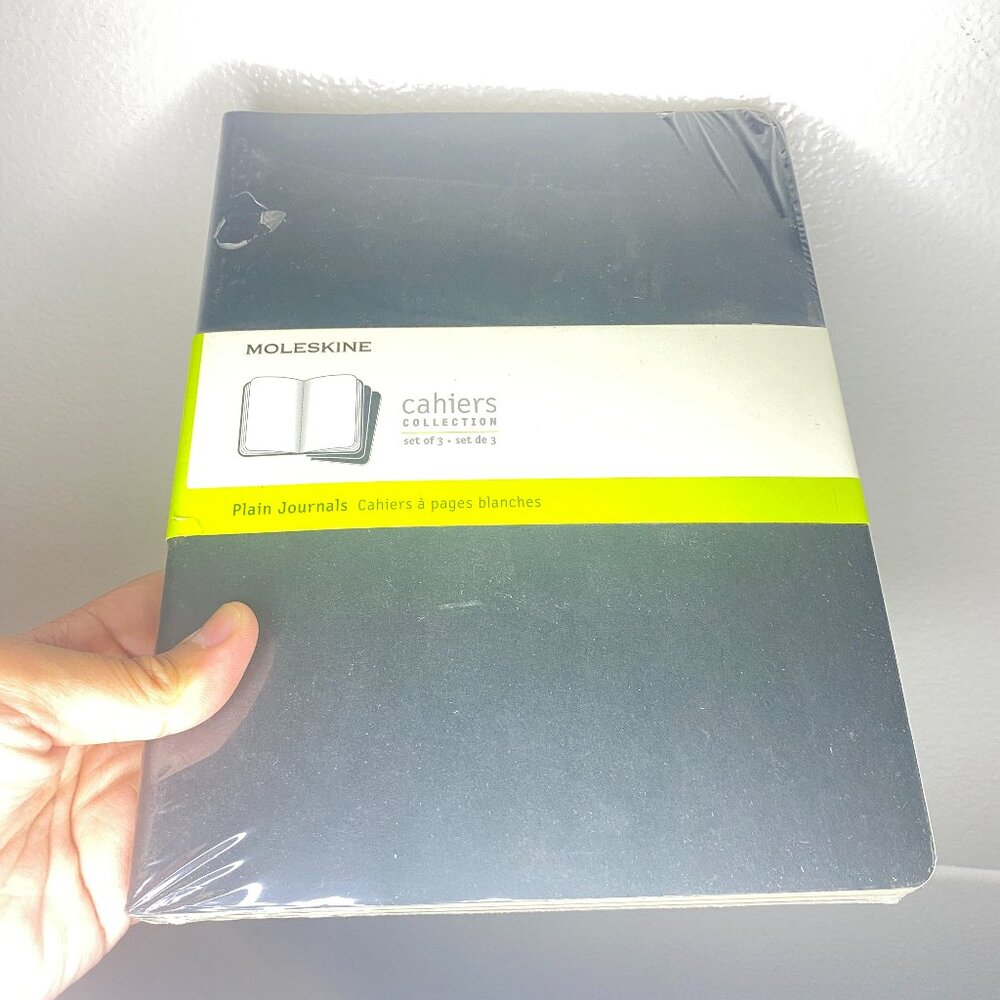 Cahiers Moleskine Set of 3 Plain Journals 120 Pages 7.5" x 9.75" Black Notebook